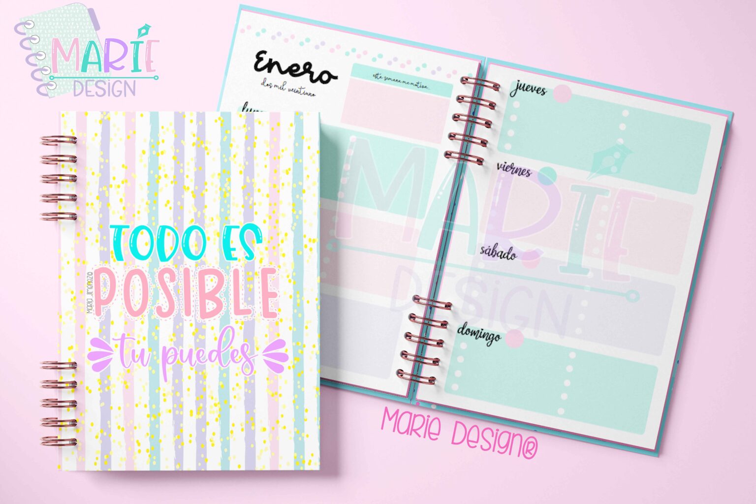 Plantilla Imprimible Planner Marie Design 2301