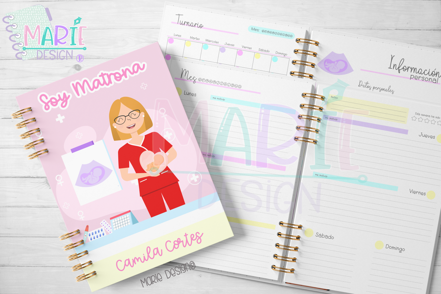 Plantilla Imprimible Planner Matrona Marie Design 4104