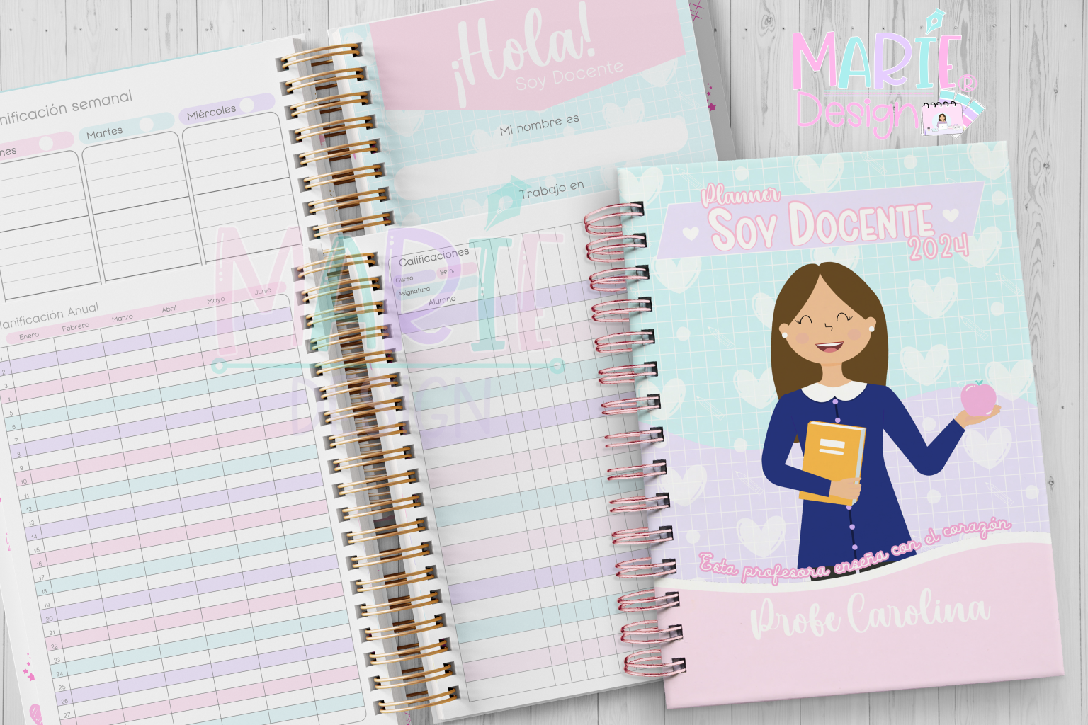 Plantilla Imprimible Planner Docente 2024 Marie Design 5738